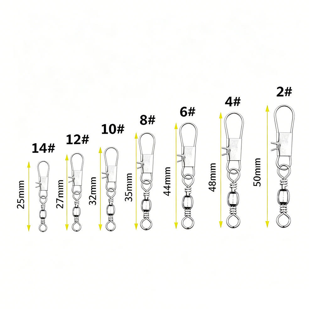 50Pc/box Stainless Steel Swive - Fishing Line Box avaliação e preço
