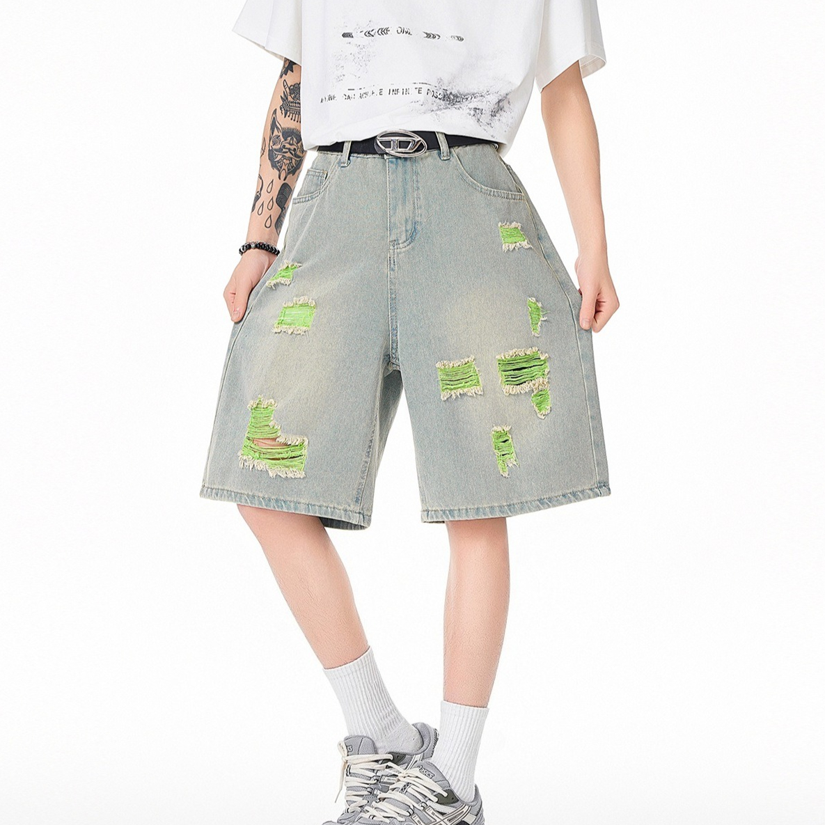 Men's Lined Ripped Denim Short - Fly Line avaliação e preço
