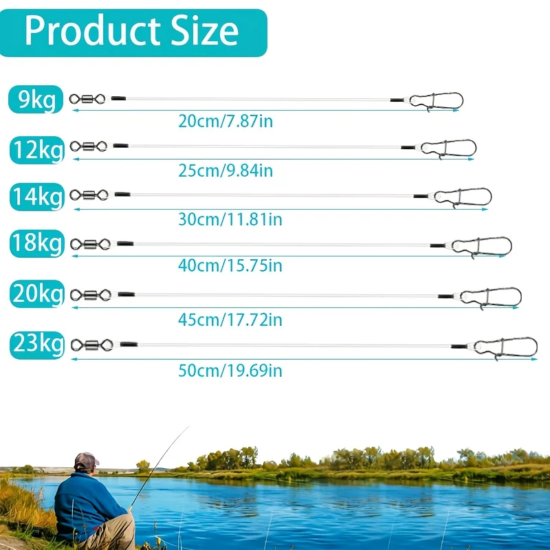 15pcs Fluorocarbon Wire Leader - Leader Line avaliação e preço