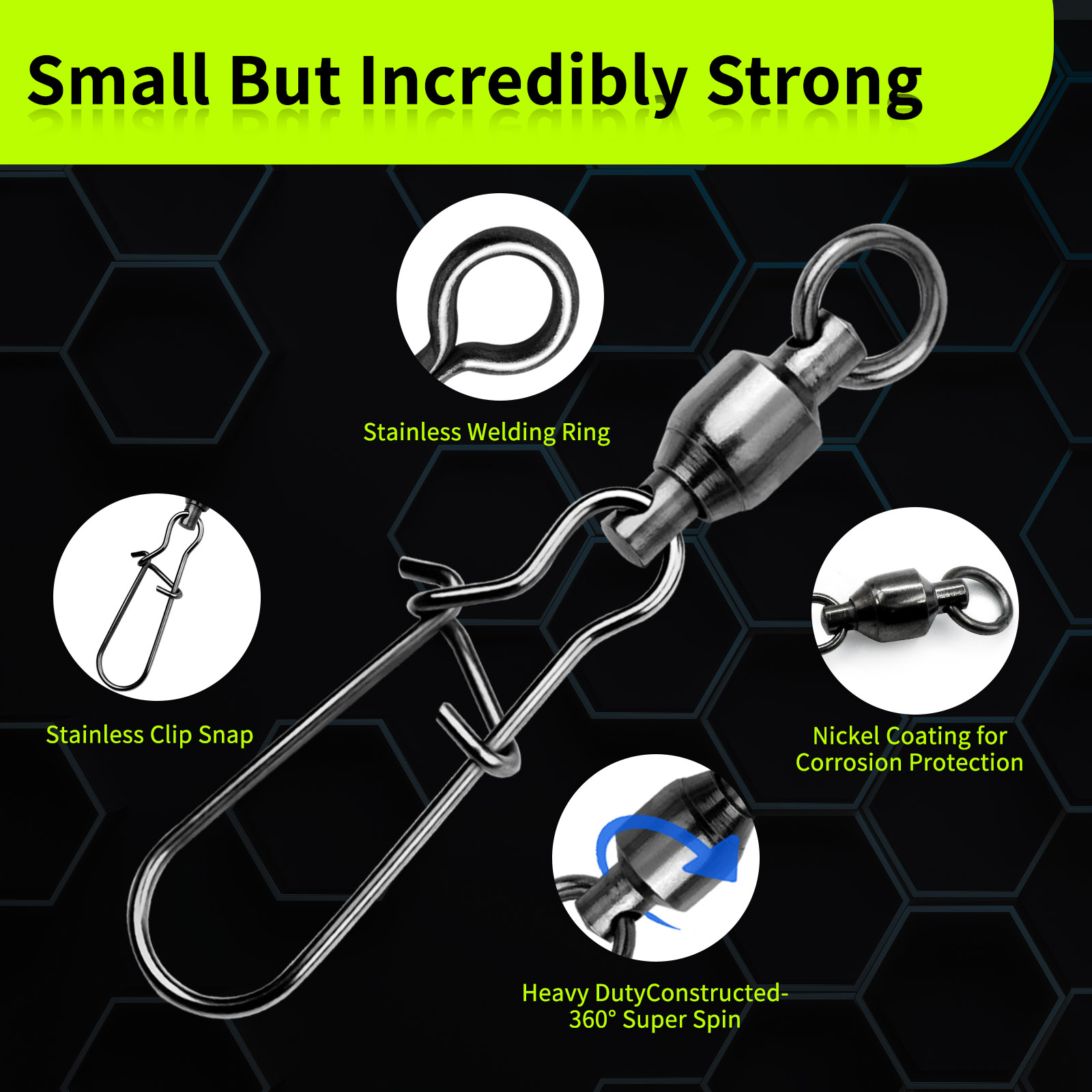 9KM 10PCS Ball Bearing Swivel  - Monofilament Line avaliação e preço