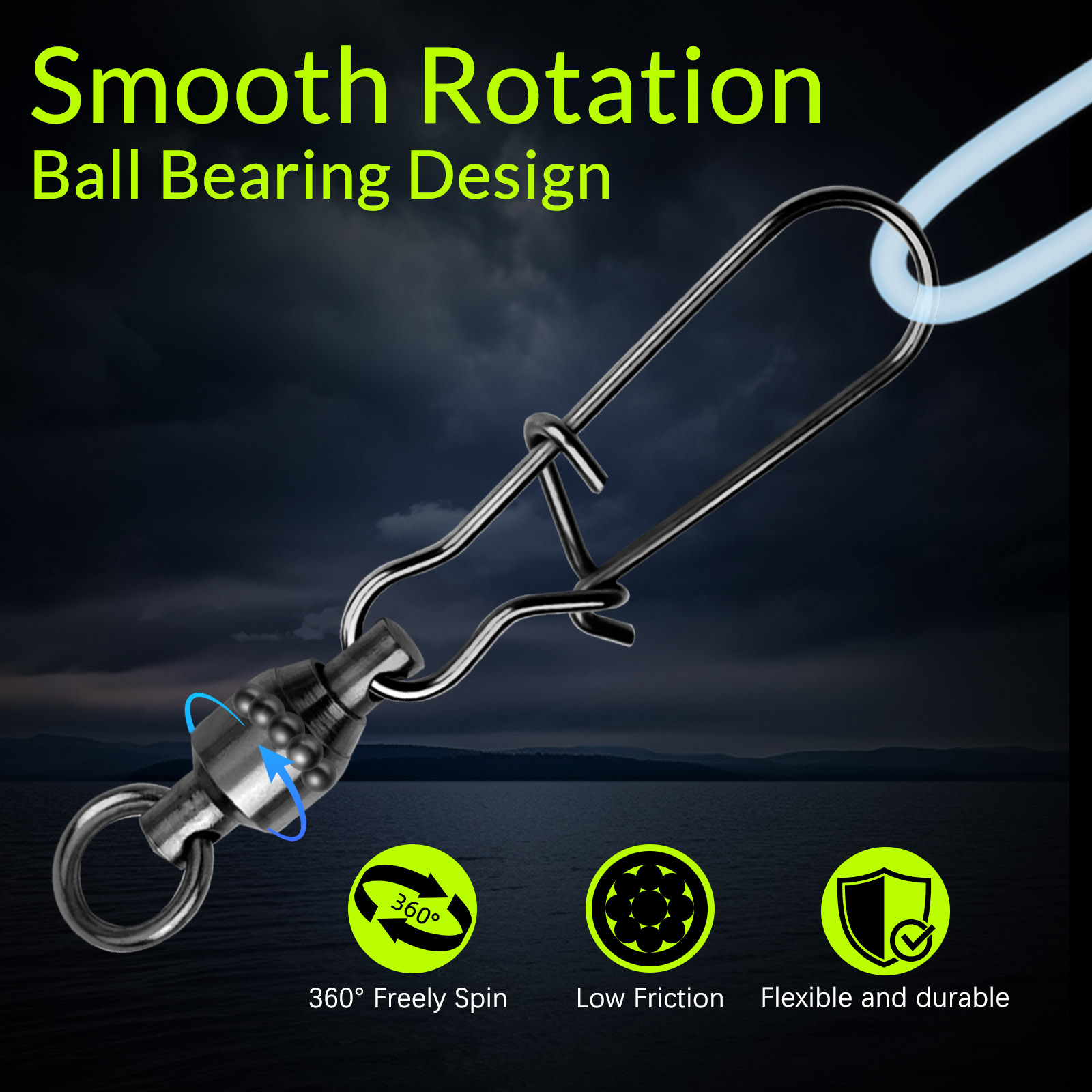 9KM 10PCS Ball Bearing Swivel  - Monofilament Line avaliação e preço