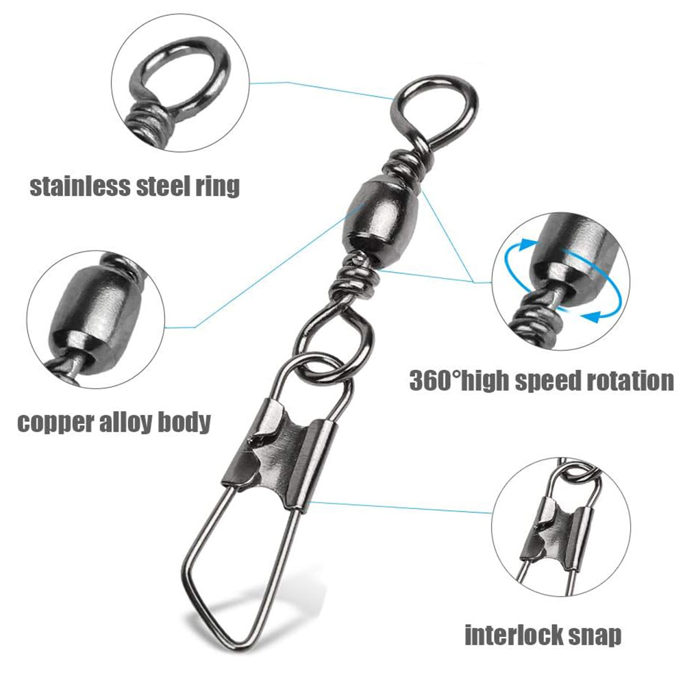 50Pcs Stainless Steel Snap Swi - Monofilament Line avaliação e preço