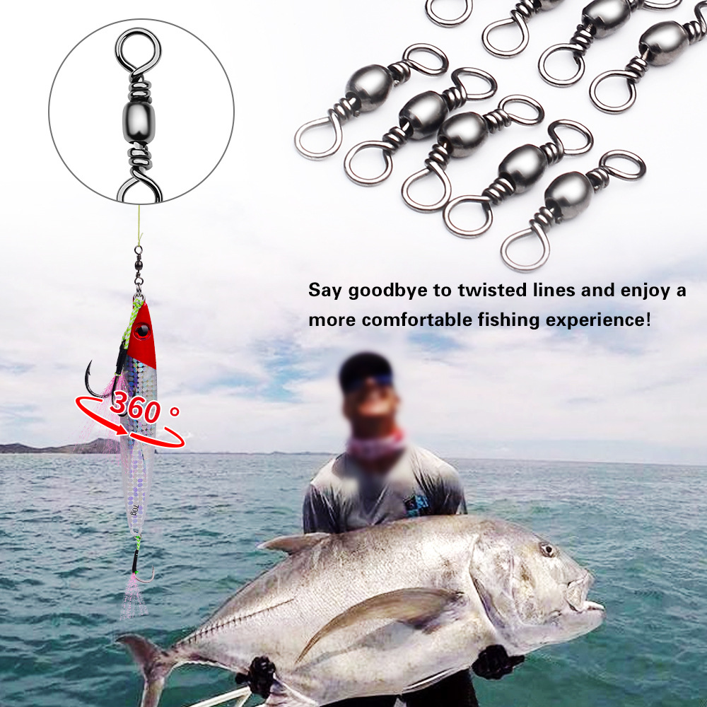 100Pcs Fishing Swivels Connect - Freshwater Line avaliação e preço