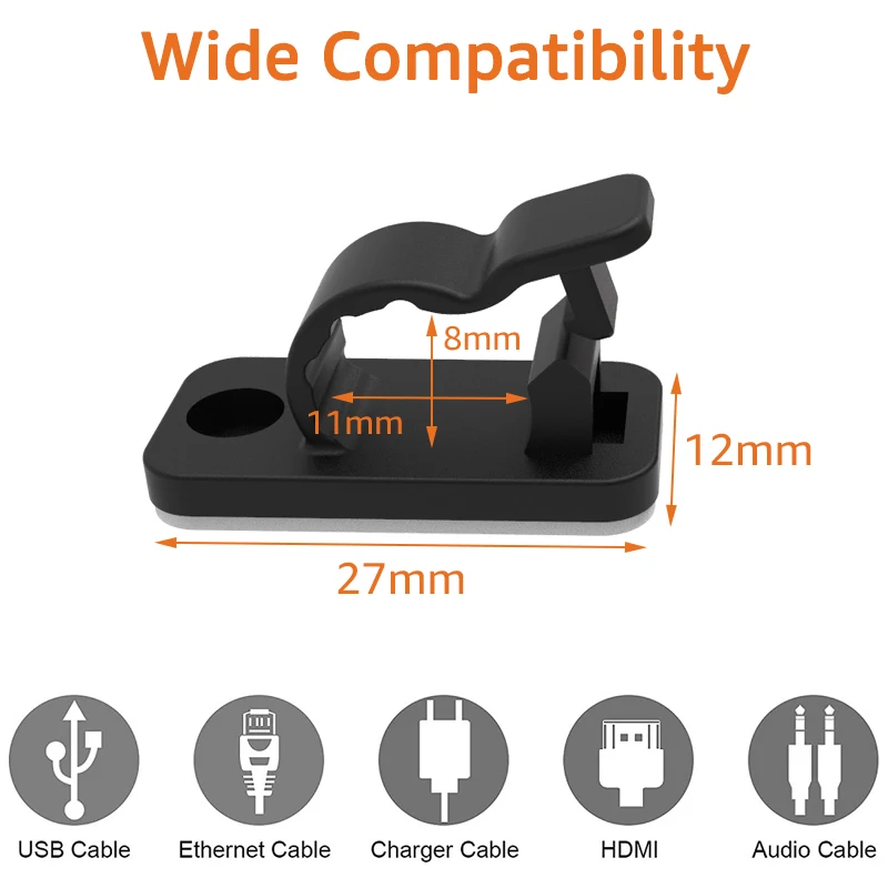 10/50PCS Cable Organizer Clips - Tippet Line avaliação e preço