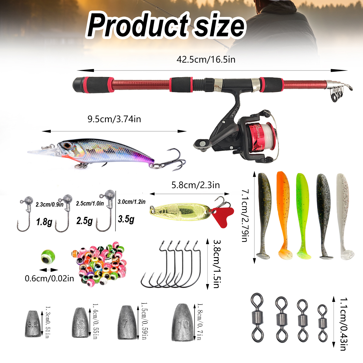 46Pcs Telescopic Fishing Rod R - Freshwater Line avaliação e preço