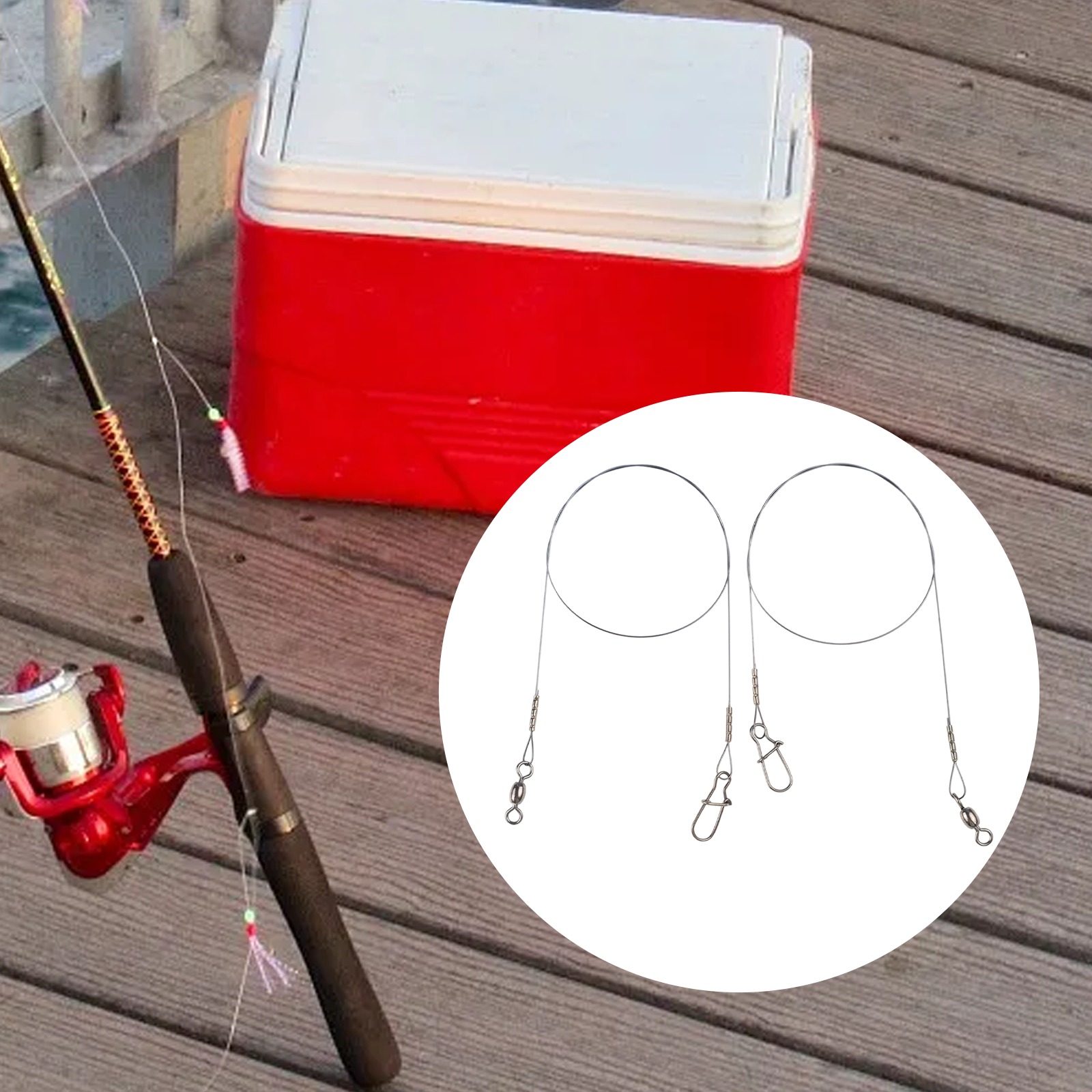 2pc Fishing Titanium Wire Lead - Leader Line avaliação e preço
