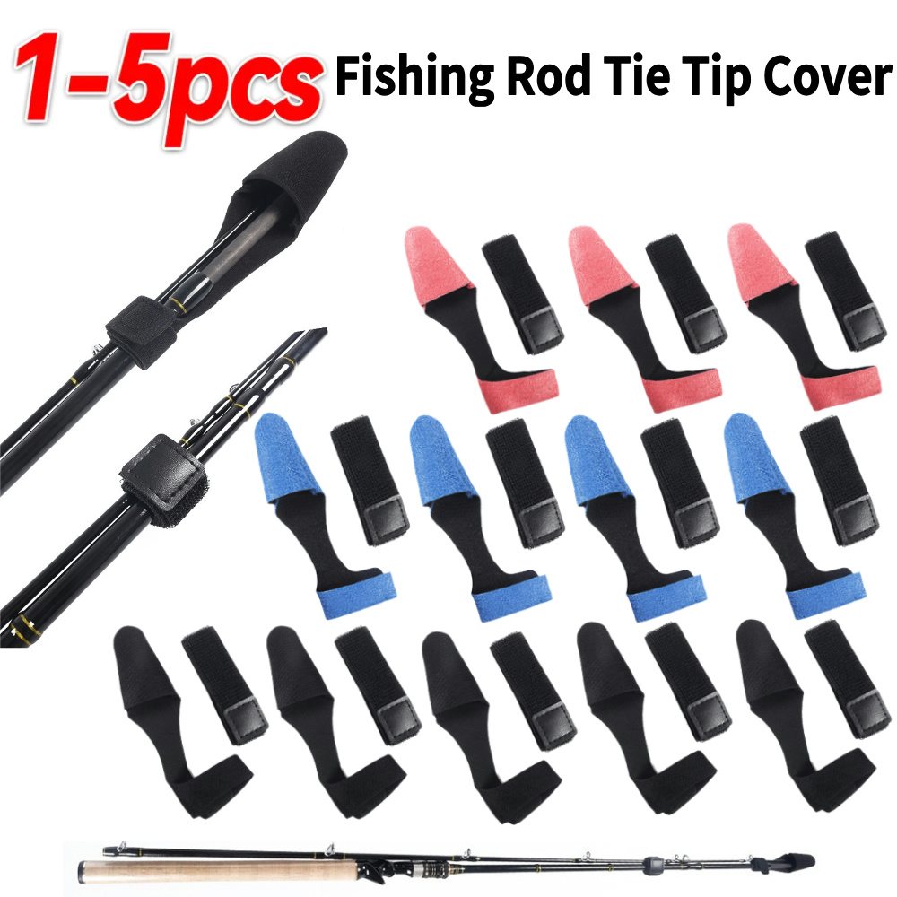 1-5PCS Fishing Rod Tie Tip Cov - Fishing Line Box avaliação e preço