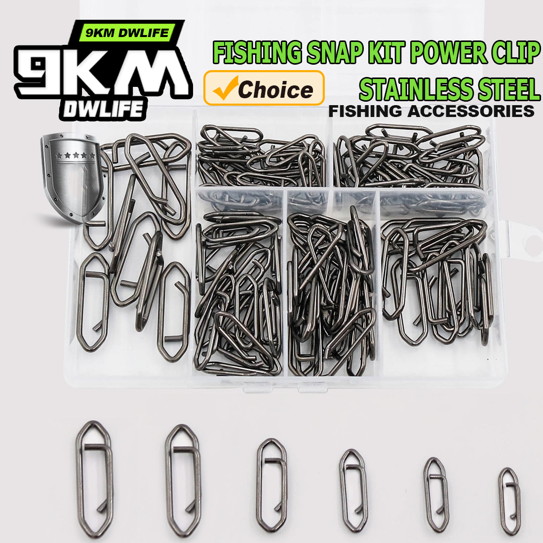 9KM Fishing Snap Kit 110pcs Po - Monofilament Line avaliação e preço