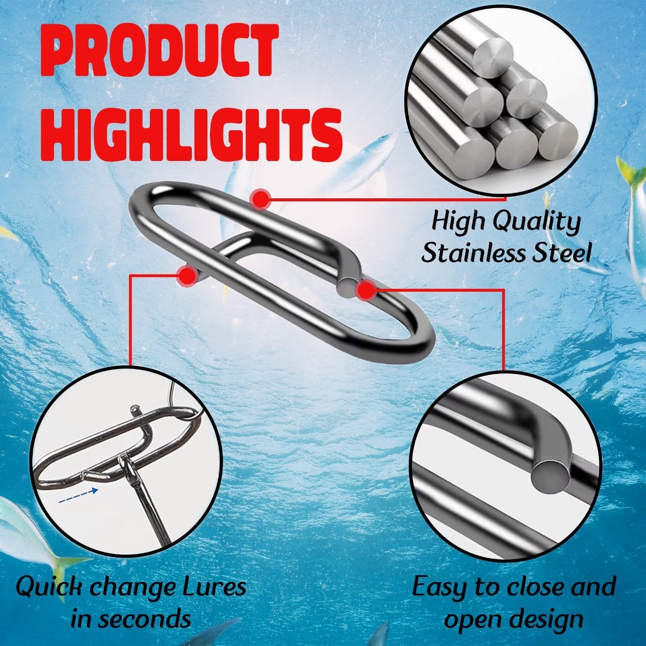 9KM Fishing Snap Kit 110pcs Po - Monofilament Line avaliação e preço