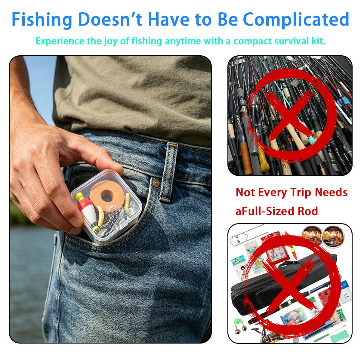 Portable Emergency Fishing Gea - Fishing Line Box avaliação e preço