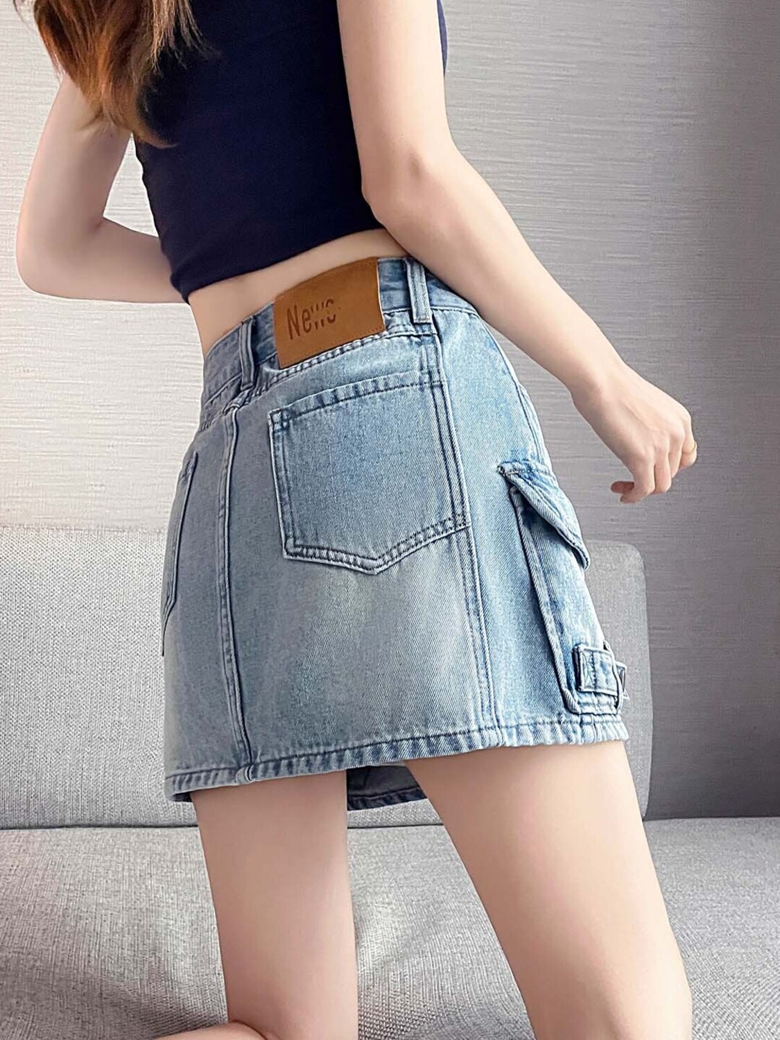 Women High Waist Cargo Denim M - Fly Line avaliação e preço